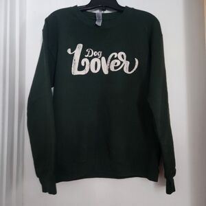 Gildan Forest Green Crewneck "Dog Lover" Sweatshirt